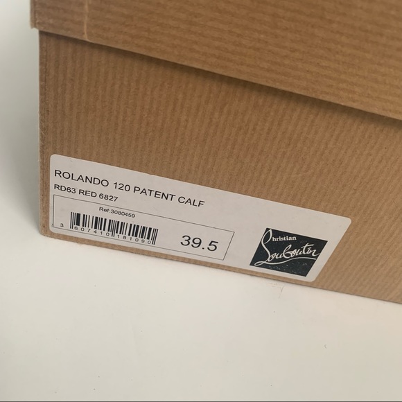 Christian Louboutin Rolando 120 Platform Pump Patent Leather Red Heels 39.5 9 7 - Picture 11 of 12